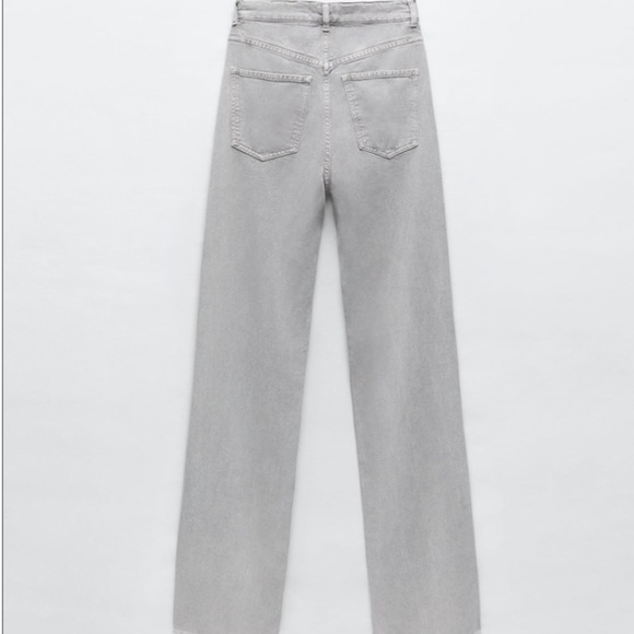 ZARA Premium 90s Wide Leg Jeans Smokey Grey - Picture 4 of 4